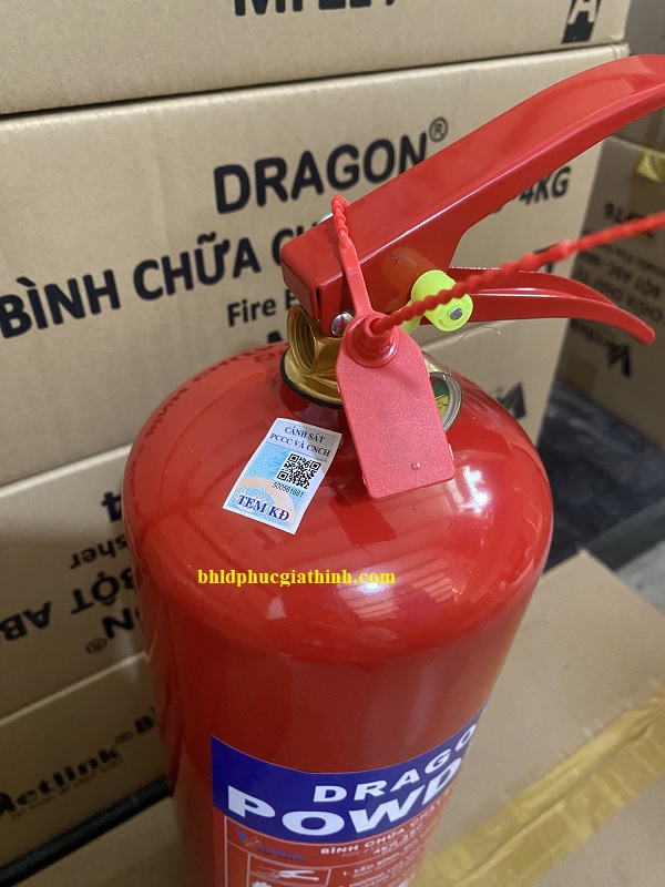 Bình chữa cháy 4kg thương hiệu Dragon MFZL4 loại bột ABC có tem kiểm định