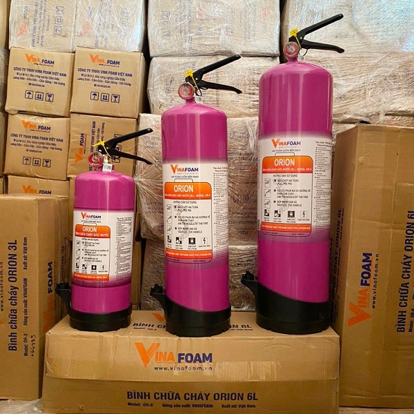 Bình chữa cháy đa năng Orion 6L chuyên dụng cho đám cháy Pin Lithium có tem kiểm định