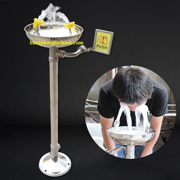 Bồn rửa mắt khẩn cấp có chân đạp 100% chất liệu Inox 304 chống rỉ sét