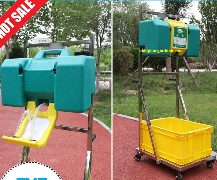 Bồn rửa mắt khẩn cấp di động 9 gallon HAWS 7501 kết hợp với xe đẩy Inox