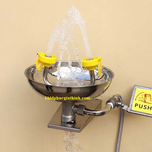Bồn rửa mắt khẩn cấp gắn tường bằng chất liệu INOX 304 chống rỉ sét
