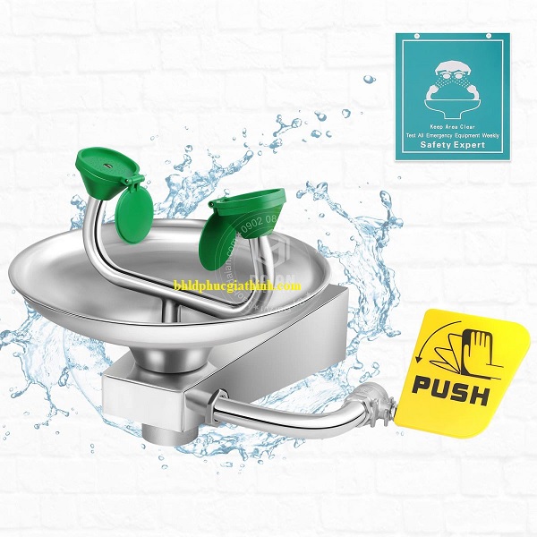 Bồn rửa mắt khẩn cấp treo tường Model AZD1301 Inox 304