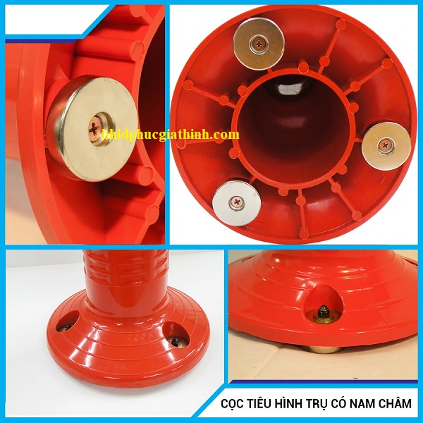 Cọc tiêu giao thông hình trụ cao 75cm (ø200 x ø80 x H750mm) đế nam châm