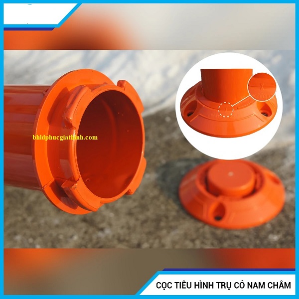 Cọc tiêu giao thông hình trụ cao 75cm (ø200 x ø80 x H750mm) đế nam châm