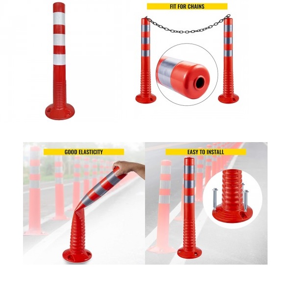 Cột chia làn đường giao thông GT-75A cao 75cm chất liệu PVC dẻo