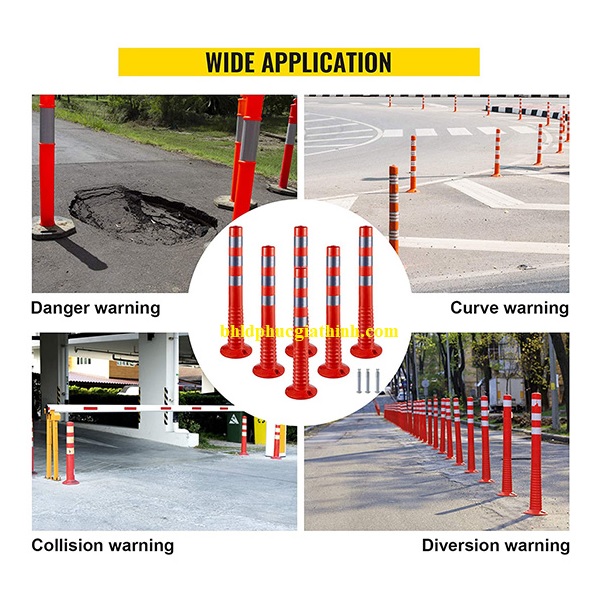 Cột chia làn đường giao thông GT-75A cao 75cm chất liệu PVC dẻo