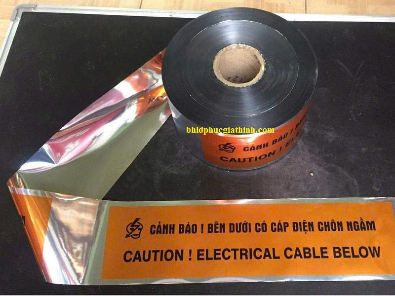 Cuộn Cảnh Báo Bên Dưới Có Cáp Điện Chôn Ngầm dài 500m chất liệu PET