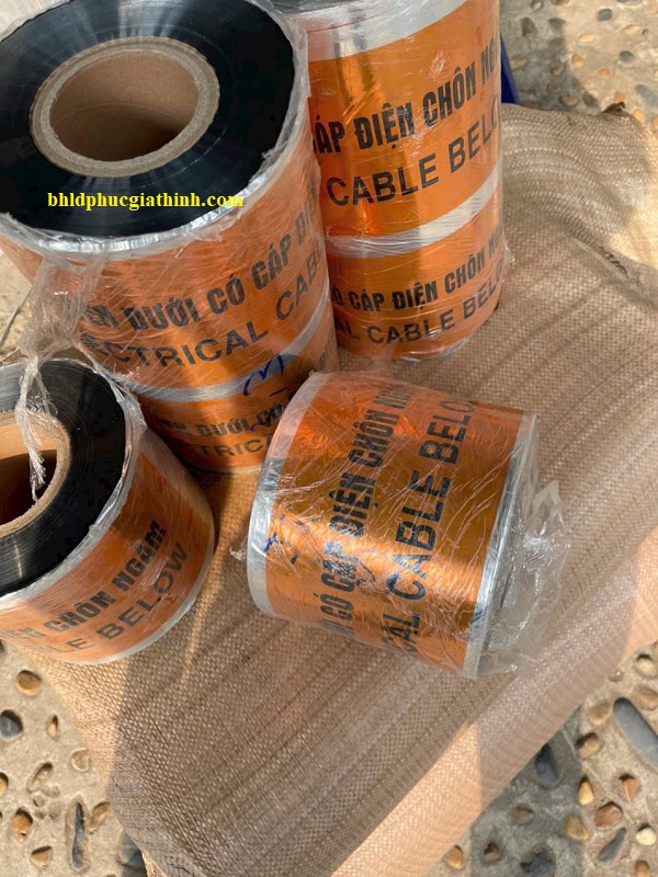 Cuộn Cảnh Báo Bên Dưới Có Cáp Điện Chôn Ngầm dài 500m chất liệu PET