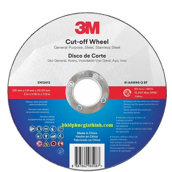 Đá cắt 3M Cut-Off Wheel 46 T41 125mm x 1.6mm x 16mm chính hãng
