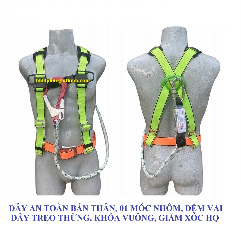Dây an toàn bán thân kiểu Hàn Quốc giảm xóc 1 móc nhôm