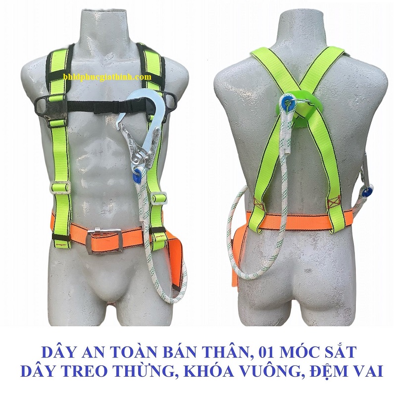 Dây an toàn bán thân 1 móc sắt có đệm vai