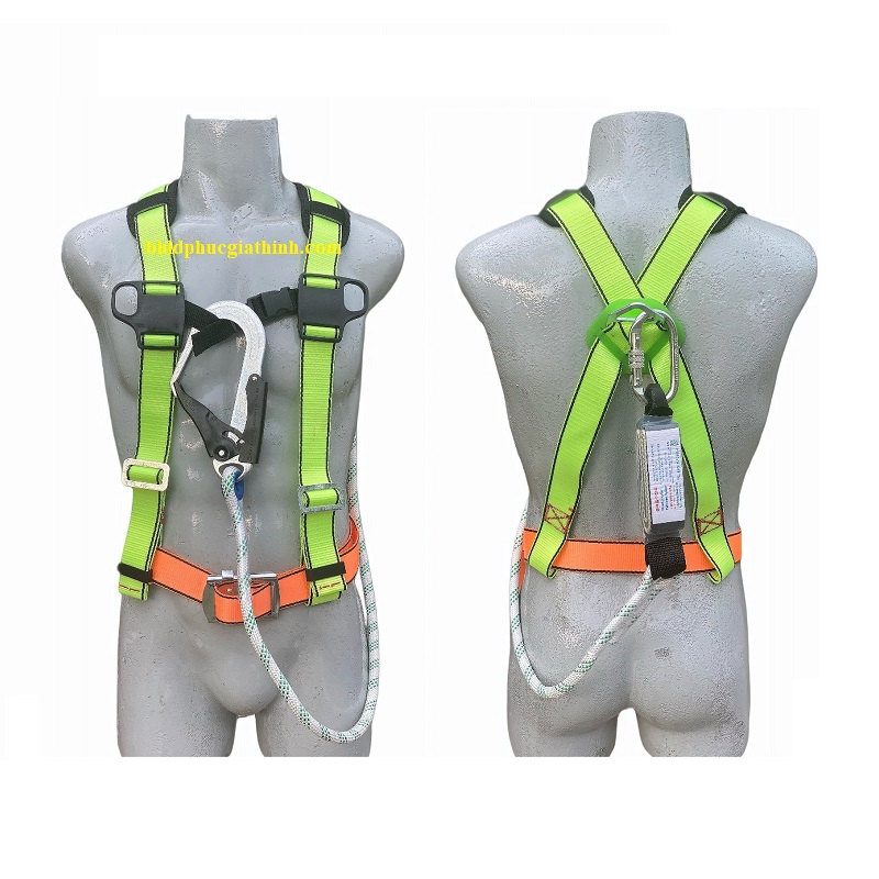 Dây an toàn bán thân dây treo thừng 1 móc thép có giảm xóc