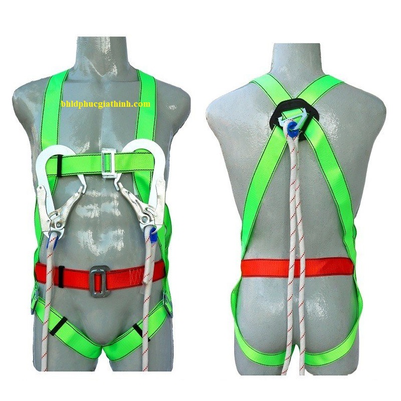 Dây an toàn toàn thân 2 móc sắt dây treo thừng