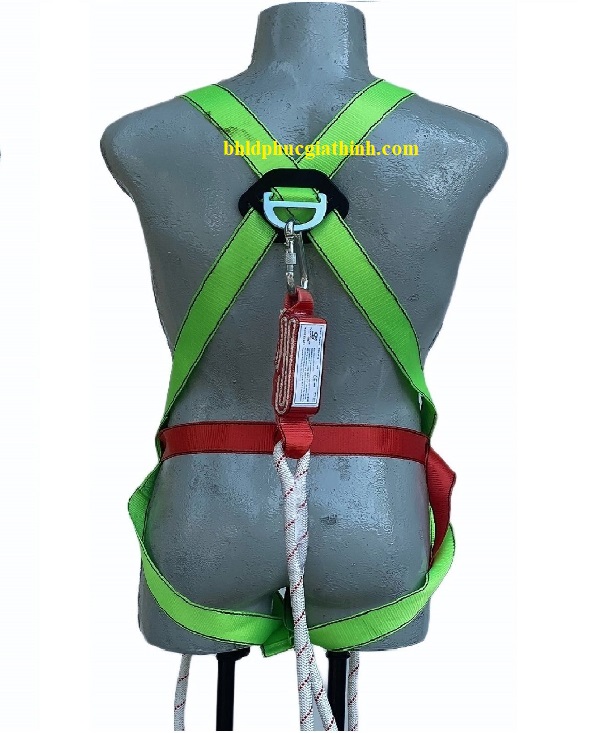 Dây an toàn toàn thân 2 móc sắt có giảm xóc đỏ SFY