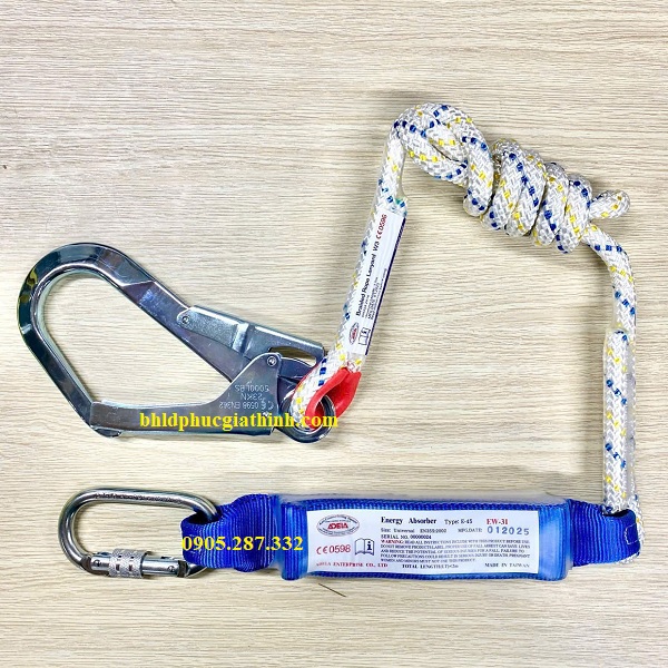 Dây an toàn toàn thân Adela H4501 kết hợp dây treo giảm sóc 1 móc thép EW31