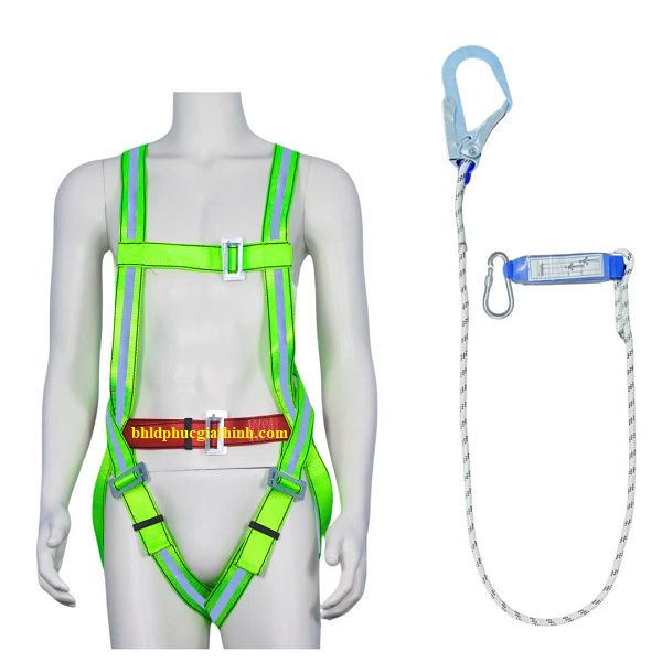 Dây an toàn toàn thân có phản quang 1 móc sắt giảm xóc Adela