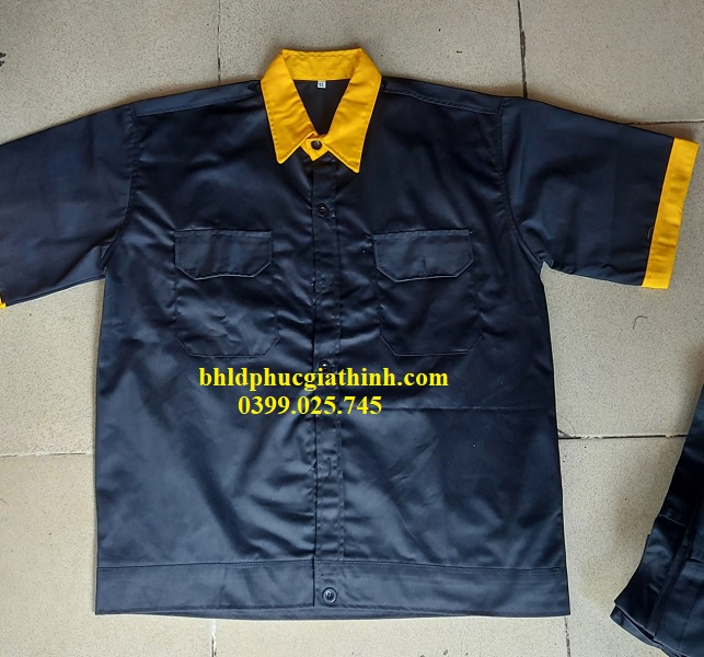 Quần áo đồng phục vải Kaki 65/35 tối màu phù hợp sử dụng trong sửa chữa Ô tô