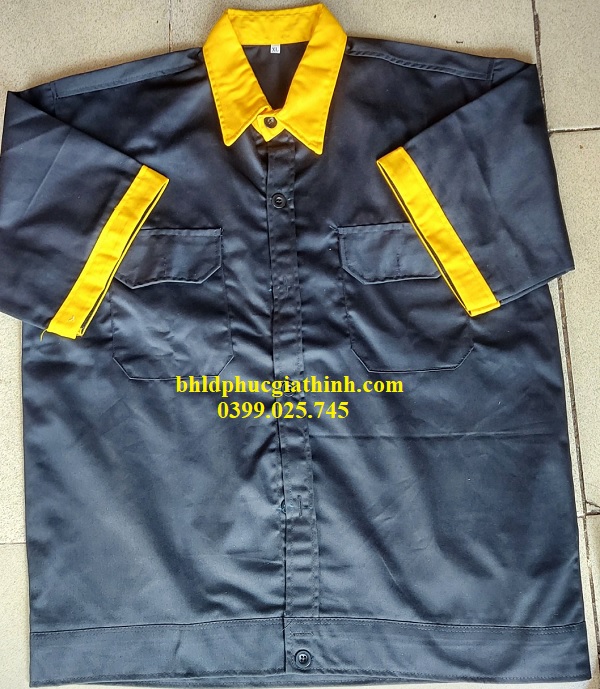 Quần áo đồng phục vải Kaki 65/35 tối màu phù hợp sử dụng trong sửa chữa Ô tô