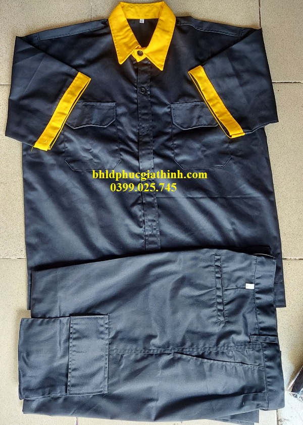 Quần áo đồng phục vải Kaki 65/35 tối màu phù hợp sử dụng trong sửa chữa Ô tô