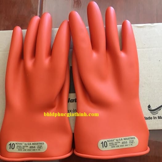Găng tay cao su cách điện 500V Novax Class 00 dài 360mm Malaysia