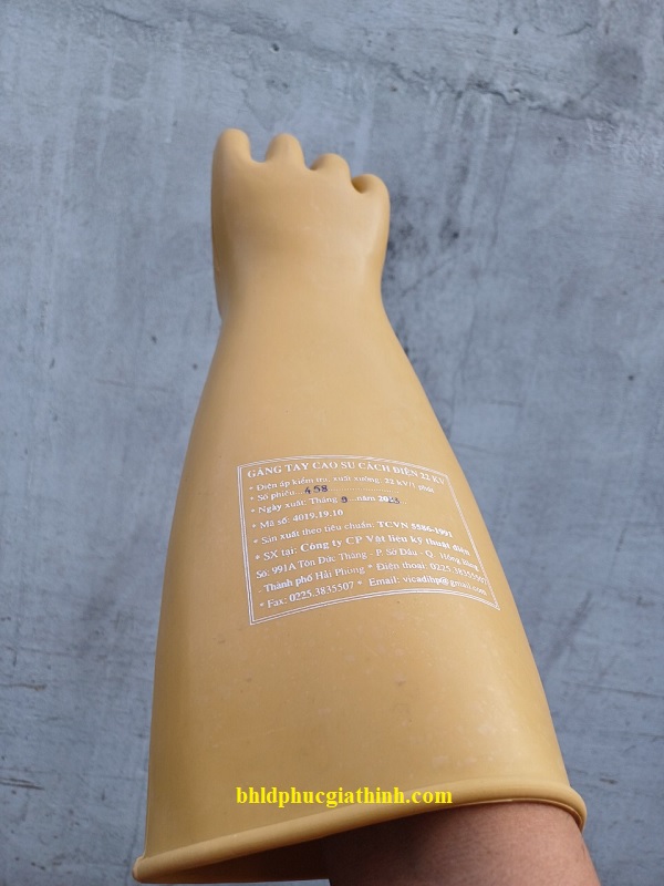 Găng tay cao su cách điện 22KV VICADI có tem kiểm định