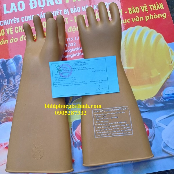 Găng tay cao su cách điện 22KV VICADI có tem kiểm định