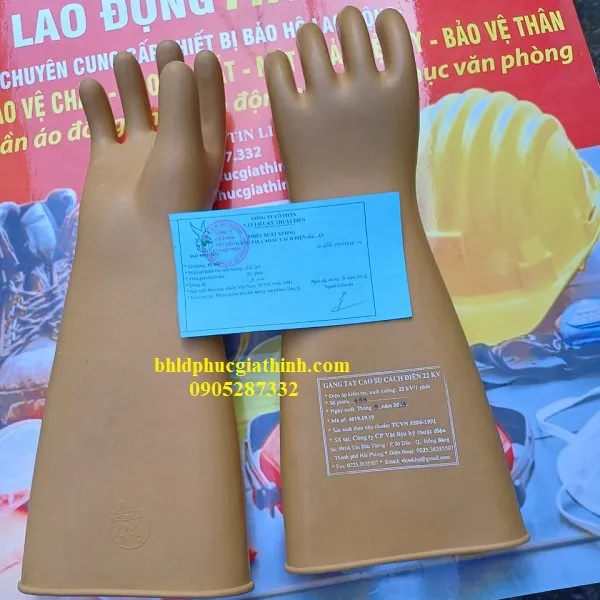 Găng tay cao su cách điện 24KV VICADI có tem kiểm định