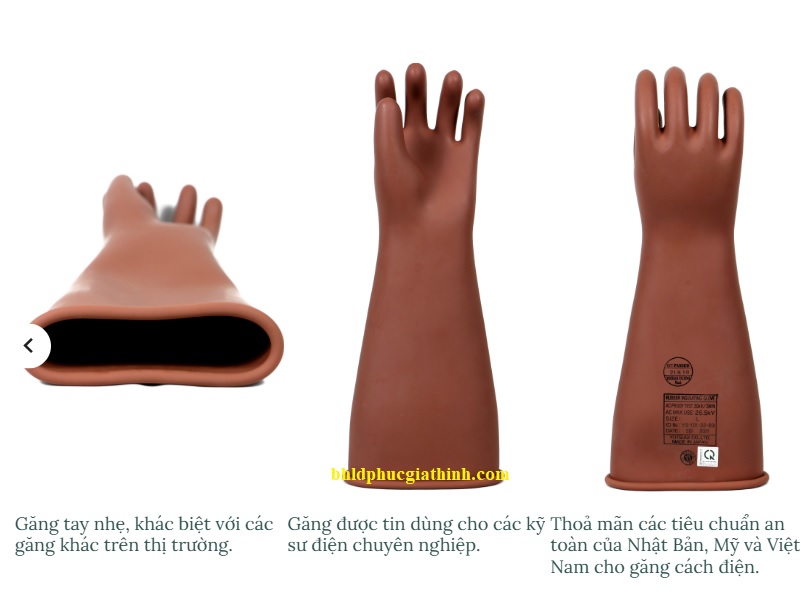 Găng tay cao su cách điện cao áp 26.5KV Yotsugi Nhật Bản chính hãng dài 460mm