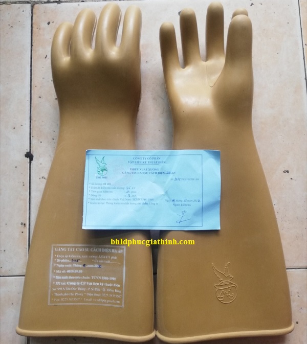 Găng tay cao su cách điện hạ áp 3.5KV Vicadi