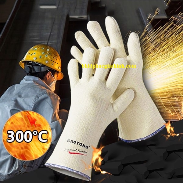 Găng tay Castong NFFF 35-33 sợi Meta Aramid chịu nhiệt 300