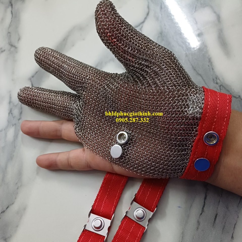 Găng tay chống cắt 3 ngón vòng Inox không rỉ sét thương hiệu Reton