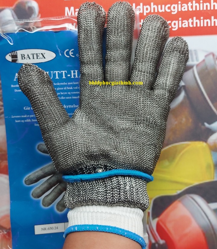Găng tay chống cắt sợi thép không gỉ thương hiệu Batex