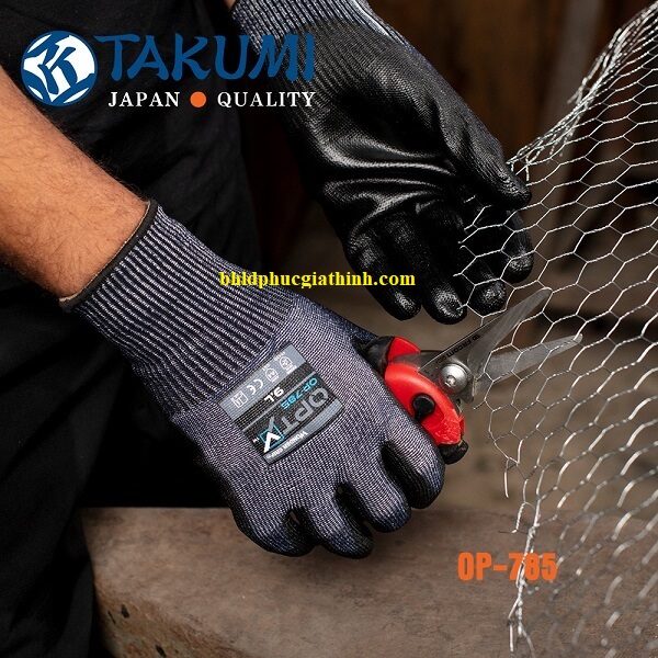 Găng tay chống cắt Wonder Grip Opty OP-785 Nhật Bản lòng bàn tay phủ PU