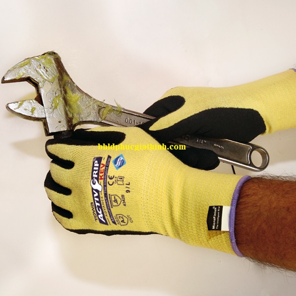 Găng tay chống dầu chống cắt cấp độ 3 Towa ActivGrip Advance KEV 591 Nhật Bản