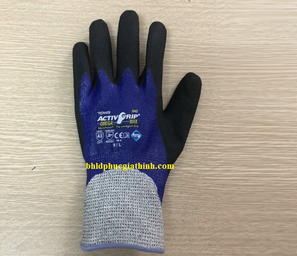 Găng tay chống dầu chống cắt cấp độ 5 Towa ActivGrip Omega Max 542