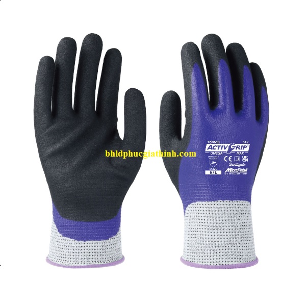 Găng tay chống dầu chống cắt cấp độ 5 Towa ActivGrip Omega Max 542