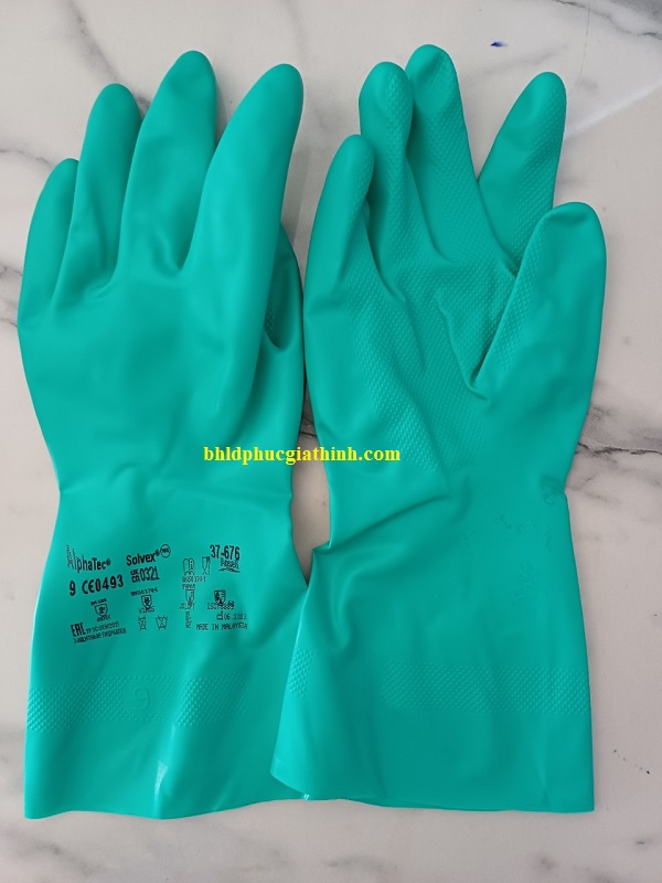 Găng tay chống hoá chất chống dầu Ansell 37-676 dùng được nhiều lần
