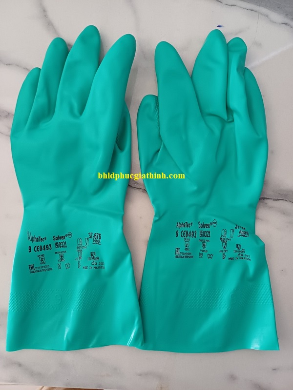 Găng tay chống hoá chất chống dầu Ansell 37-676 dùng được nhiều lần