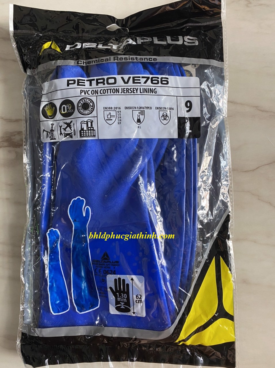 GĂNG TAY CHỐNG HOÁ CHẤT DELTA PLUS VE766 DÀI 62CM