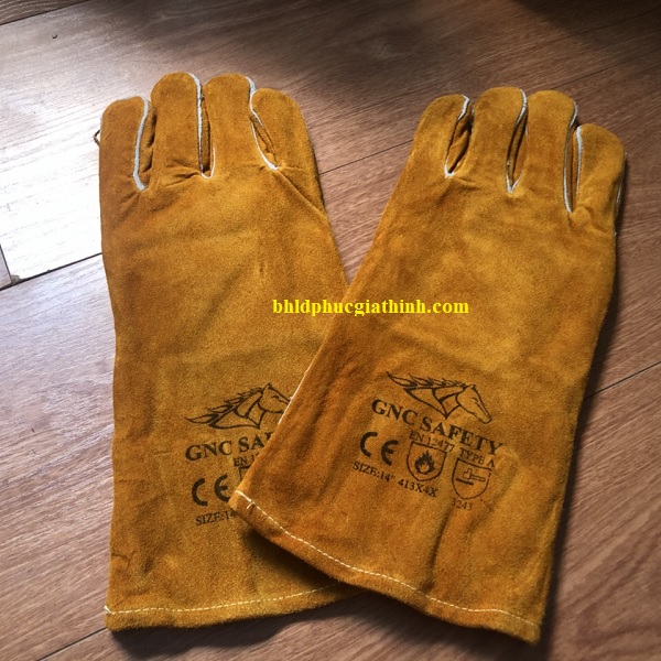 Găng tay da hàn con ngựa 2 lớp GNC Safety dài 14inch chịu nhiệt chống cháy