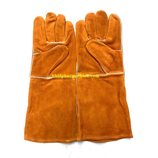 Găng tay da hàn 2 lớp màu vàng GNC Safety 16inch chống cháy chịu nhiệ