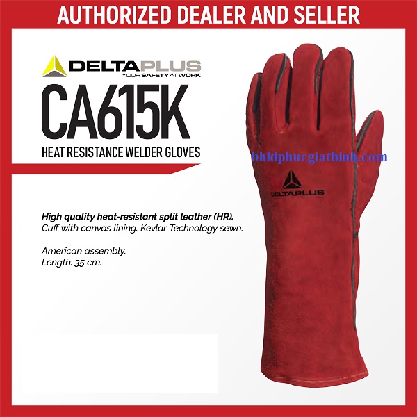Găng tay da hàn chuyên dụng trong cơ khí Deltaplus CA615K