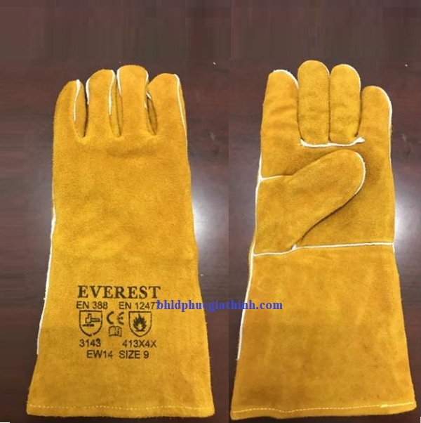 Găng tay da hàn chịu nhiệt chống cháy EW14 thương hiệu Everest