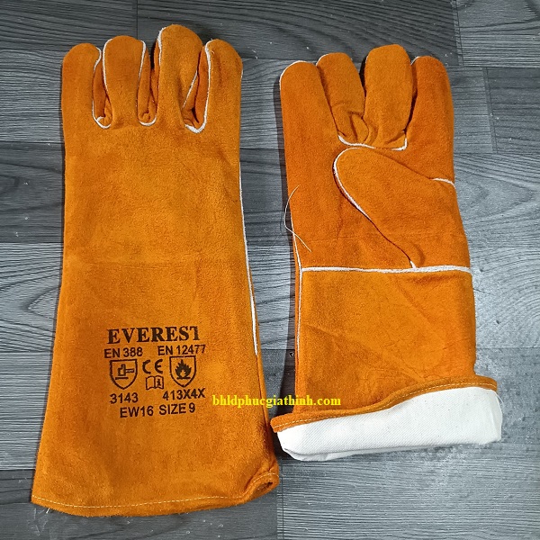 Găng tay da hàn 2 lớp Everest EW16 dài 40cm