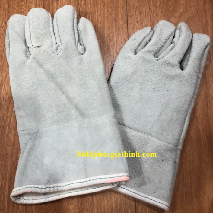 Găng tay Da Hàn ngắn 2 lớp dùng trong cơ khí