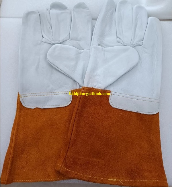 Găng tay da hàn TIG 2233 dài 34cm chất liệu da cừu kết hợp da bò