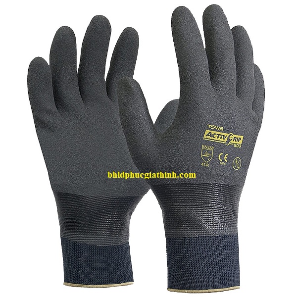 Găng tay đa năng nhúng Nitrile chống dầu Towa Activgrip 503