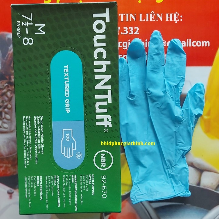 Găng tay công nghiệp Nitrile chống hoá chất Ansell TouchNTuff 92-670
