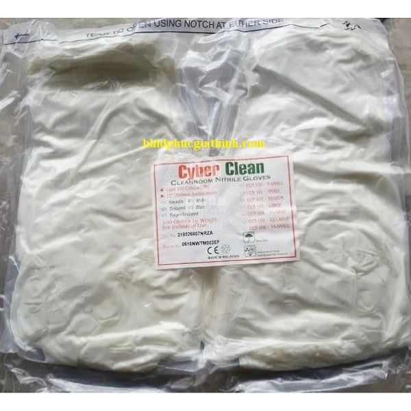 Găng tay chất liệu Nitrile dùng trong phòng sạch Cyber Clean dài 30cm thương hiệu Top Glove