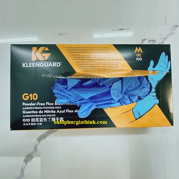 Găng tay Nitrile màu xanh chuyên dùng trong thực phẩm Kimberly-Clark Kleenguard G10